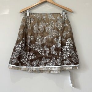 Millenium NWT butterfly ombré silver detail paper waist band brown mini skirt XL